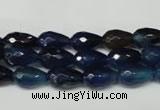 CAG2301 15.5 inches 8*12mm faceted teardrop agate gemstone beads