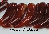 CAG233 15.5 inches 15*46mm horn-shaped red agate gemstone beads