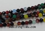 CAG2350 15.5 inches 4mm faceted round multi colored agate beads