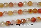 CAG2381 15.5 inches 6mm faceted round red agate beads wholesale