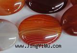 CAG3197 15.5 inches 22*30mm oval red line agate beads