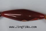 CAG3278 15.5 inches 20*60mm rice red line agate beads