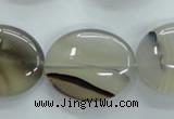 CAG3326 15.5 inches 20*30mm oval natural grey agate beads