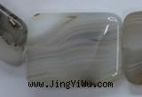 CAG3348 15.5 inches 30*40mm rectangle natural grey agate beads