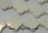 CAG3427 15.5 inches 18*18mm flower white agate gemstone beads