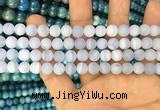 CAG3582 15.5 inches 6mm round matte blue lace agate beads