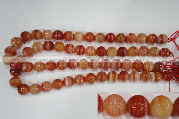 CAG3591 15.5 inches 16mm round red line agate beads wholesale
