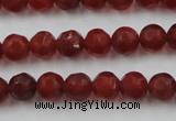 CAG3661 15.5 inches 8mm carved round matte red agate beads