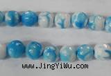 CAG3872 15.5 inches 8mm faceted round fire crackle agate beads