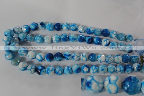 CAG3874 15.5 inches 12mm faceted round fire crackle agate beads