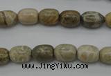 CAG3888 15.5 inches 8*12mm drum chrysanthemum agate beads