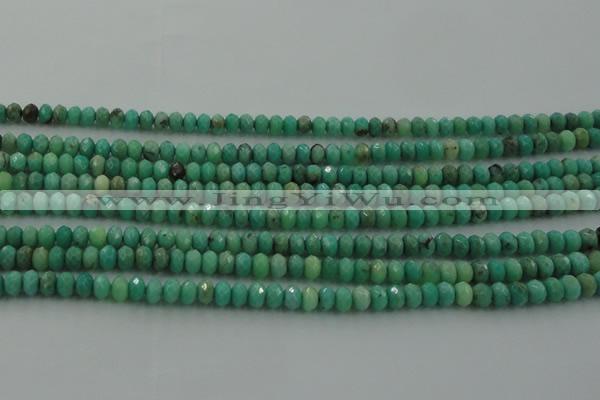 CAG3911 15.5 inches 2.5*4mm faceted rondelle green grass agate beads