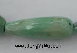 CAG3922 15.5 inches 10*30mm faceted teardrop green grass agate beads