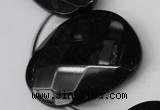 CAG4048 Top-drilled 30*40mm – 35*45mm faceted freeform black agate beads