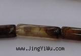 CAG4137 15.5 inches 6*20mm faceted tube dragon veins agate beads