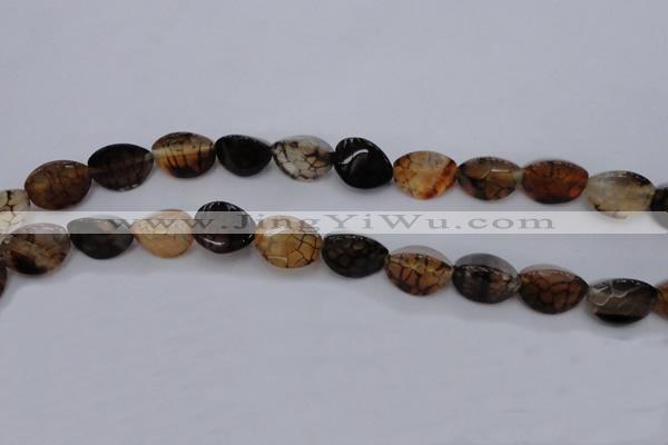 CAG4158 15.5 inches 10*14mm trihedron dragon veins agate beads