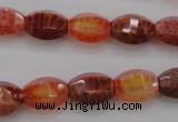 CAG4172 15.5 inches 9*14mm faceted hexahedron natural fire agate beads