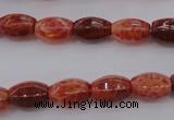 CAG4192 15.5 inches 7*12mm hexahedron natural fire agate beads