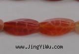 CAG4201 7*14mm faceted & twisted trihedron natural fire agate beads