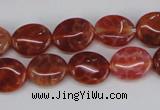 CAG4210 15.5 inches 8*10mm oval natural fire agate beads