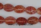 CAG4212 15.5 inches 10*14mm oval natural fire agate beads