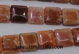 CAG4228 15.5 inches 12*12mm square natural fire agate beads