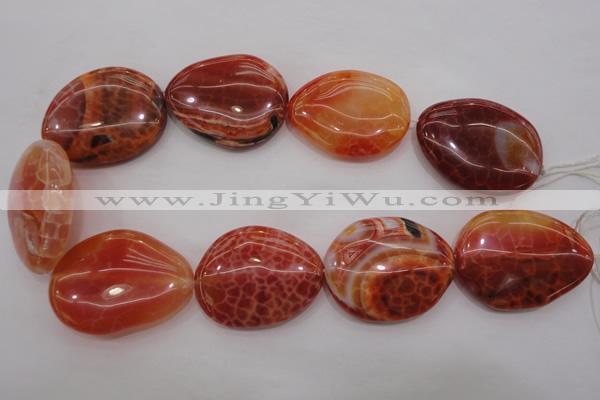 CAG4233 15.5 inches 28*40mm - 33*45mm freeform natural fire agate beads