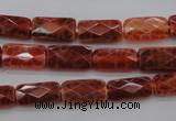 CAG4255 15.5 inches 7*14mm faceted square natural fire agate beads