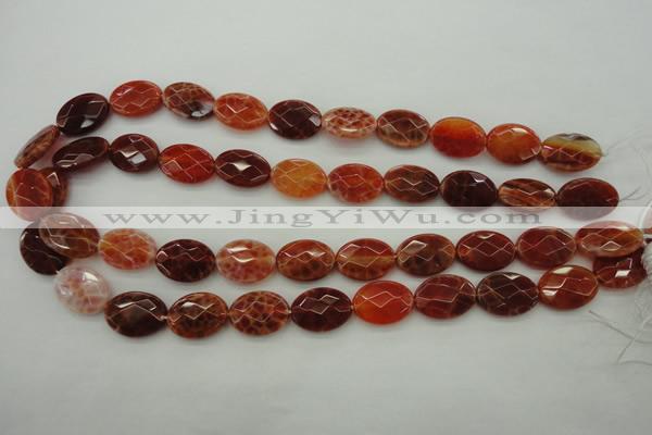 CAG4270 15.5 inches 13*18mm faceted oval natural fire agate beads