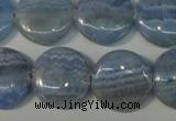 CAG4382 15.5 inches 20mm flat round dyed blue lace agate beads