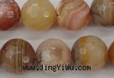 CAG4475 15.5 inches 14mm faceted round pink botswana agate beads