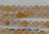CAG4480 15.5 inches 4mm faceted round fire crackle agate beads