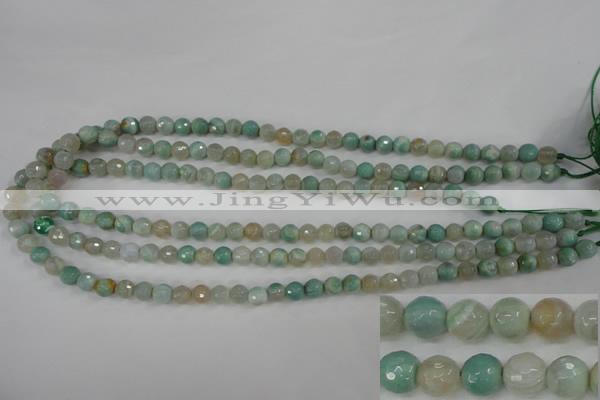 CAG4486 15.5 inches 6mm faceted round agate beads wholesale