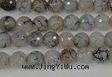 CAG4498 15.5 inches 8mm faceted round fire crackle agate beads