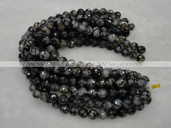 CAG450 15.5 inches 10mm faceted round agate beads Wholesale