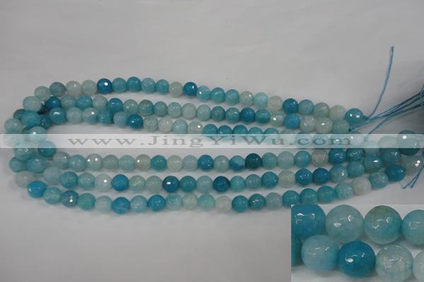 CAG4500 15.5 inches 8mm faceted round fire crackle agate beads