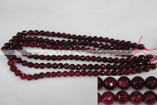 CAG4508 15.5 inches 8mm faceted round agate beads wholesale