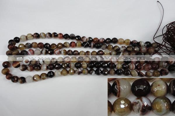CAG4510 15.5 inches 8mm faceted round agate beads wholesale