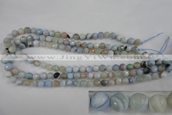 CAG4512 15.5 inches 8mm faceted round agate beads wholesale