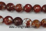CAG4528 15.5 inches 10mm faceted round fire crackle agate beads