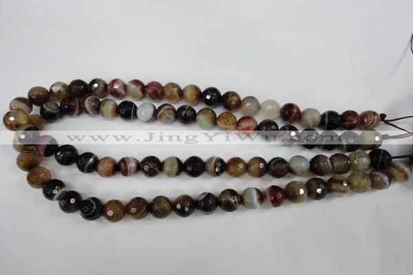 CAG4535 15.5 inches 10mm faceted round agate beads wholesale