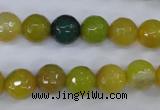 CAG4536 15.5 inches 10mm faceted round agate beads wholesale