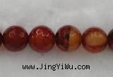 CAG454 15.5 inches 14mm faceted round agate gemstone beads Wholesale