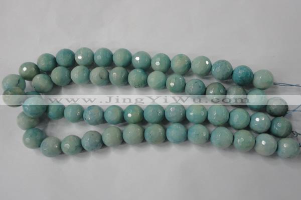 CAG4557 15.5 inches 14mm faceted round fire crackle agate beads