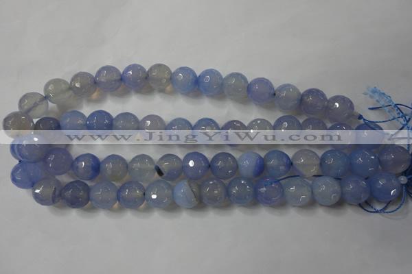 CAG4565 15.5 inches 14mm faceted round agate beads wholesale