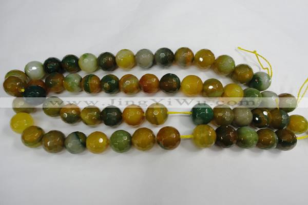 CAG4566 15.5 inches 14mm faceted round agate beads wholesale