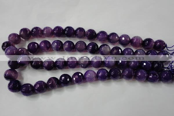CAG4567 15.5 inches 14mm faceted round agate beads wholesale
