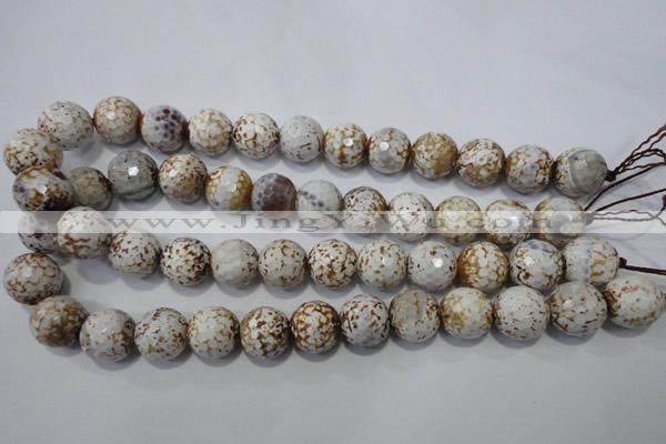 CAG4573 15.5 inches 16mm faceted round fire crackle agate beads