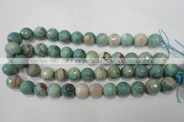 CAG4580 15.5 inches 16mm faceted round fire crackle agate beads