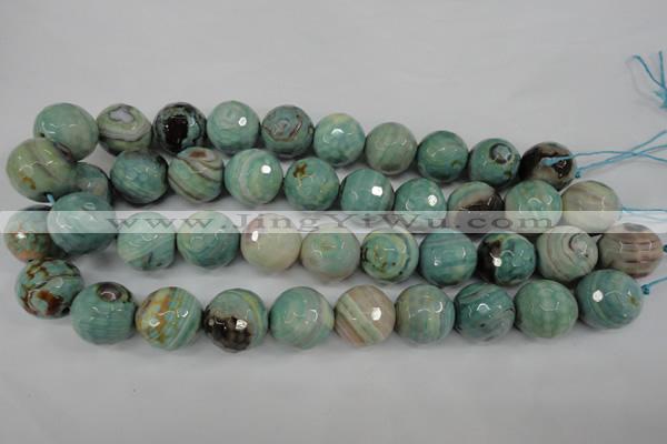 CAG4587 15.5 inches 18mm faceted round fire crackle agate beads
